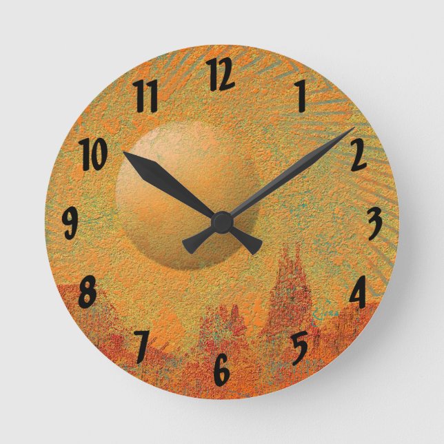 Desert Sun Round Clock (Front)