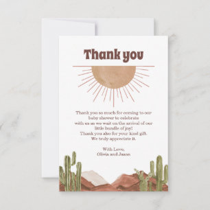 Desert Sun Thank you Baby shower Card