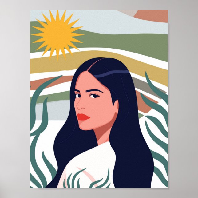 Desert Sun Woman Art Poster (Front)
