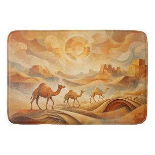Desert Sunrise Camels Shifting Sands Bath Mat