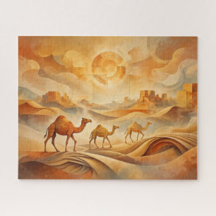 Desert Sunrise Camels Shifting Sands  Jigsaw Puzzle