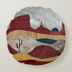 Desert Sunrise Round Pillow