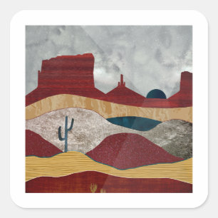 Desert Sunrise Square Sticker