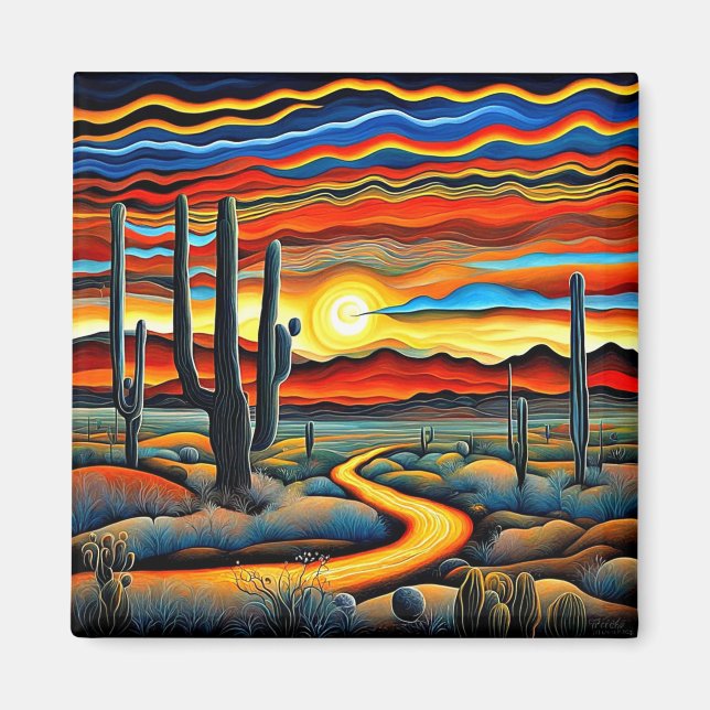 Desert Sunset 2 Magnet (Front)