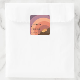 Desert Sunset Destination Wedding Sticker