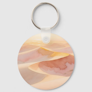 Desert Sunset Dunes Watercolor Keychain