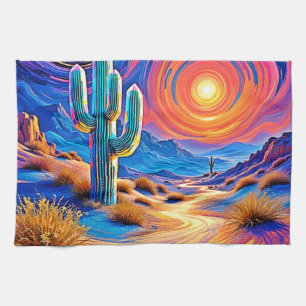 Desert Sunset Glow Kitchen Towel