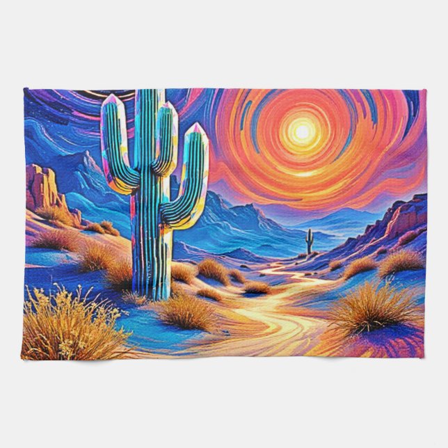Desert Sunset Glow Kitchen Towel (Horizontal)