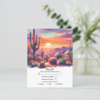 Desert Sunset Glow Watercolor Southwestern RSVP