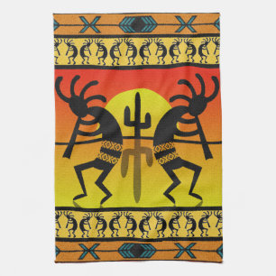 Desert Sunset  Kokopelli Southwest Kitchen Towel