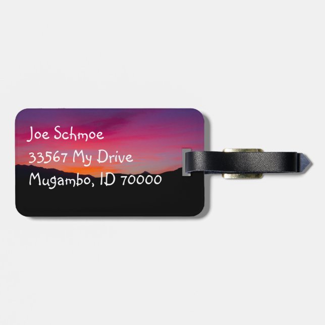 Desert Sunset Luggage Tag (Back Horizontal)
