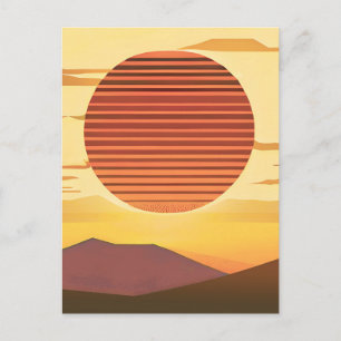 Desert Sunset Rust Orange and Brown Postcard