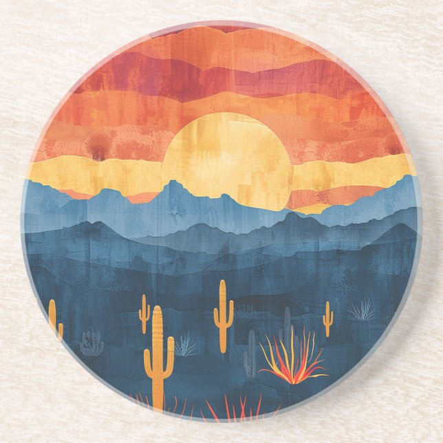 Desert Sunset Sandstone Coaster (Front)