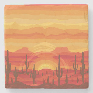 Desert Sunset Stone Coaster