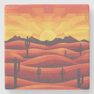 Desert Sunset Stone Coaster