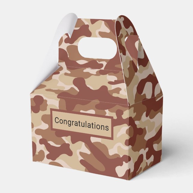 Desert Tan Camo  Favor Box (Front Side)