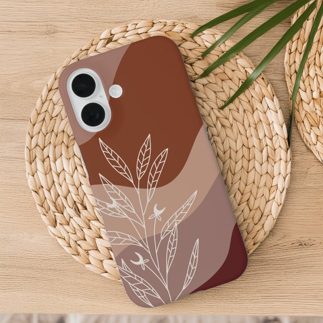 Desert Terracotta Boho Colour Flow Botanical Case-Mate iPhone Case (Creator Uploaded)