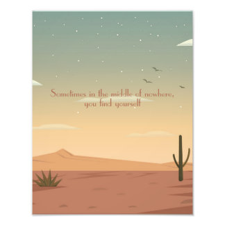 Desert Terracotta Landscape with Modern Quote Photo Print