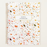 Desert Terrazzo Pattern Planner<br><div class="desc">A  planner featuring terrazzo pattern with desert inspired colour scheme on front and back.  Personalize with name on front.</div>