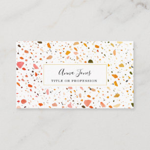 Desert Terrazzo Pattern Professional Feminine Business Card