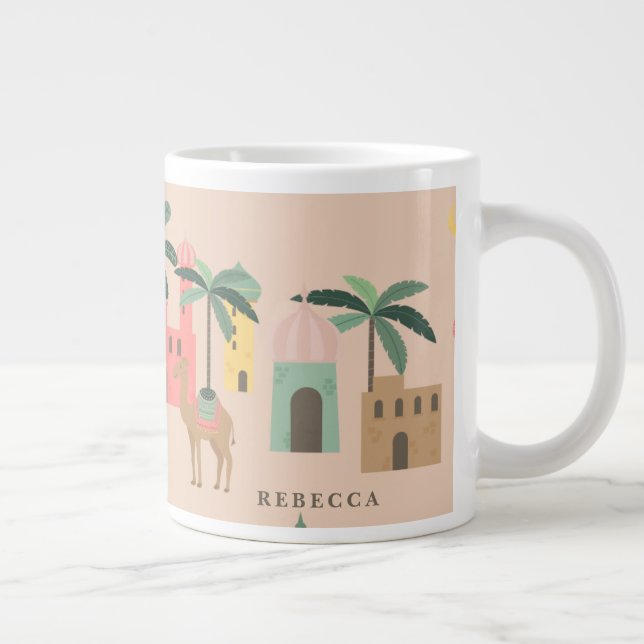 Desert Themed Arabian Nights Personalized Name  Large Coffee Mug (Right)