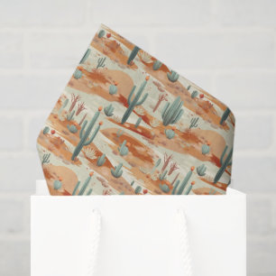 Desert Tissue Paper, Southwestern Cactus Decoupage Paper