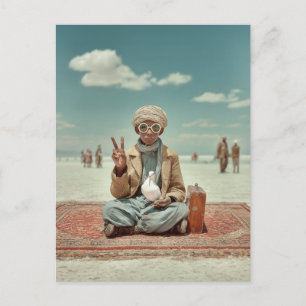Desert Traveller and Dove of Peace Postcard
