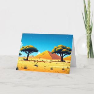 Desert Tree Illustration Watercolour Drawing Thank You Card