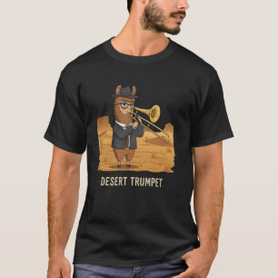 Desert Trumpet Player Funny Llama Alpaca Western B T-Shirt