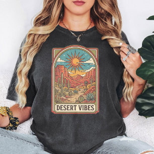 Desert Vibes Vintage Southwestern Cactus Landscape T-Shirt