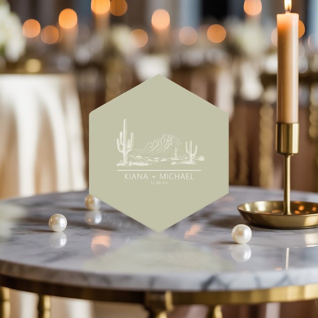 Desert Vibes Wedding Landscape Sage Green ID1019 Paper Coaster (Creator Uploaded)
