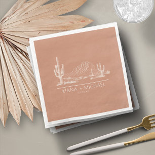 Desert Vibes Wedding Landscape Terra Cotta ID1019 Napkin