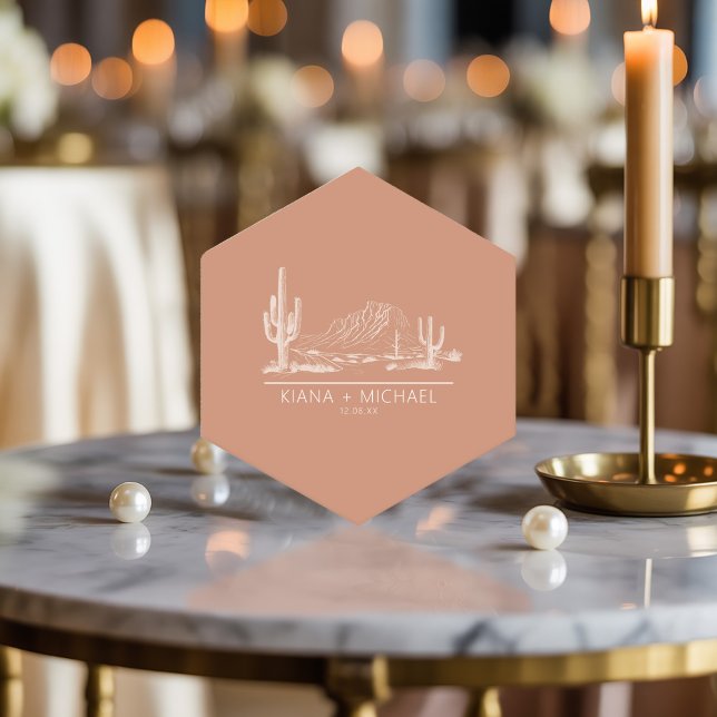 Desert Vibes Wedding Landscape Terra Cotta ID1019 Paper Coaster (Creator Uploaded)