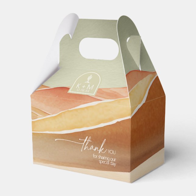 Desert Vibes Wedding Landscape Thank You ID1019 Favor Box (Front Side)