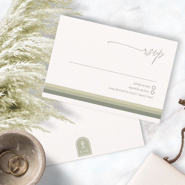 Desert Vibes Wedding Sage ID1019 RSVP Card (Creator Uploaded)