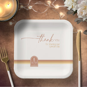 Desert Vibes Wedding Thank You Terra Cotta ID1019 Paper Plate