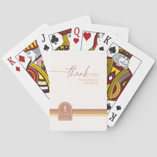 Desert Vibes Wedding Thank You Terra Cotta ID1019 Playing Cards (Back)