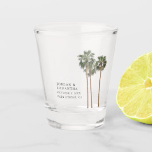 Desert Wedding Favour Personalized Retro Palm Tree Shot Glass