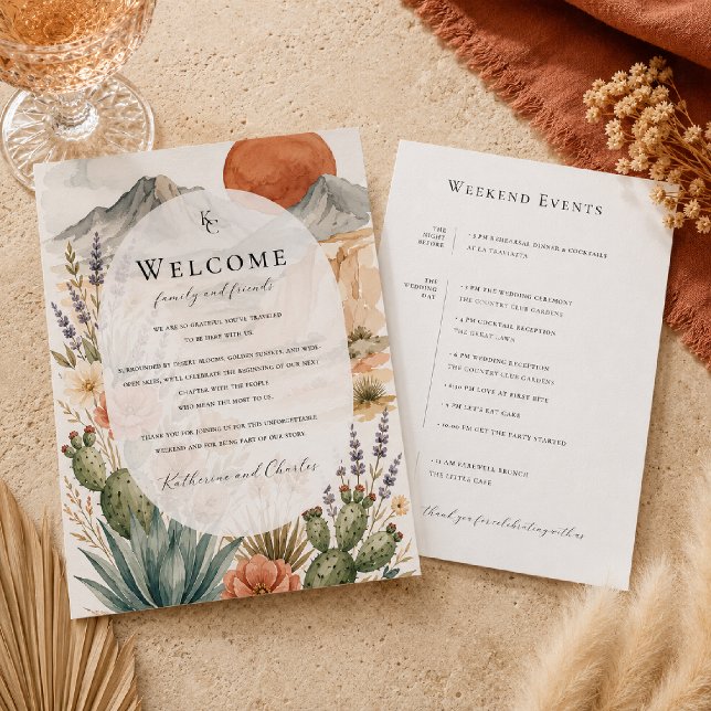 Desert Wedding Welcome Card | Weekend Events (Creator Uploaded)