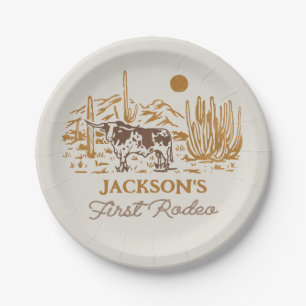 Desert Western Cowboy Birthday Paper Plates