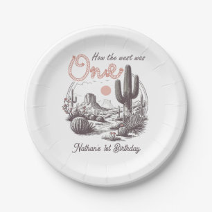 Desert Western Rodeo 1st Birthday Paper Plates