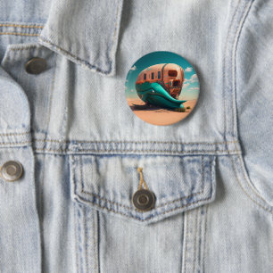 Desert whale house 2 inch round button