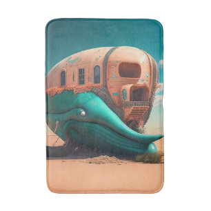 Desert whale house bath mat