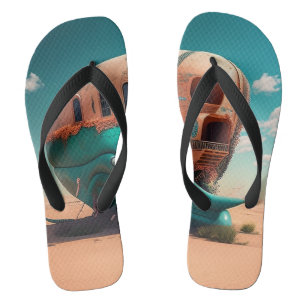 Desert whale house flip flops
