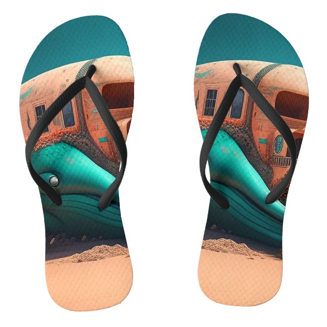 Desert whale house flip flops (Footbed)