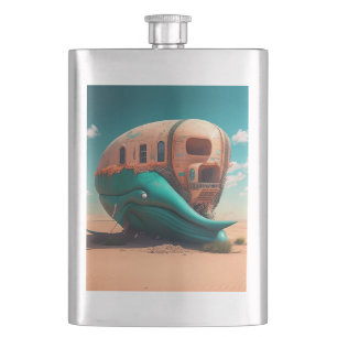 Desert whale house hip flask