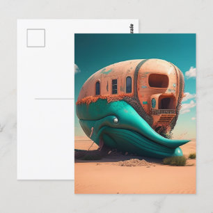 Desert whale house postcard