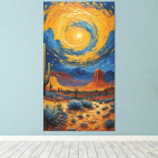 Desert Whirlwind: A Starry Night Over Monument  Canvas Print
