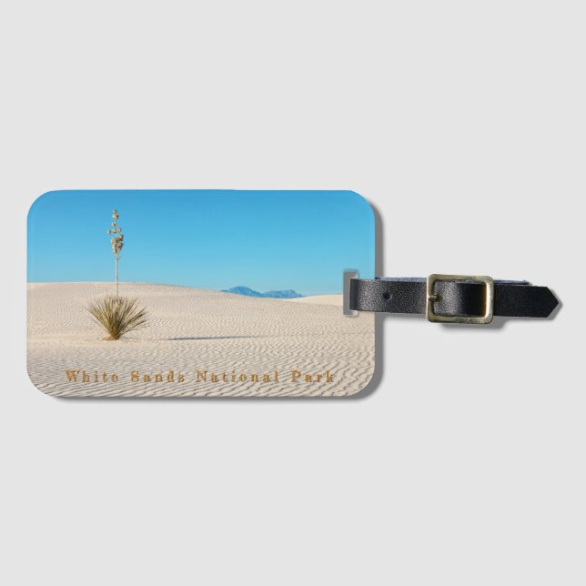 Desert White Sands Landscape and Yucca  Luggage Tag (Front Horizontal)