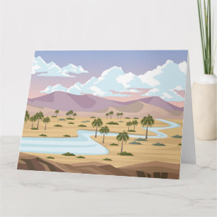 Desert with palm trees card